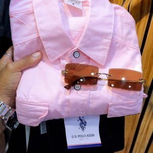 Men's Pink Shirt & Black Pants Set | Contemporary Party Outfit for Men