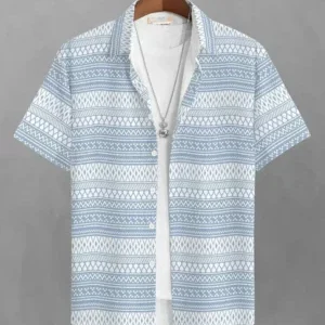 BreezeWave Patterned Summer Shirt – Contemporary Style, All-Day Comfort